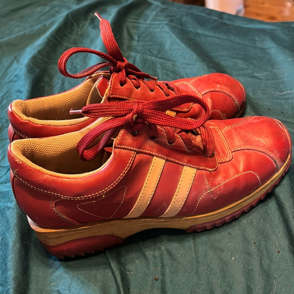 CA Collection red and tan sneakers.  Size 8.5.  Wear as shown.